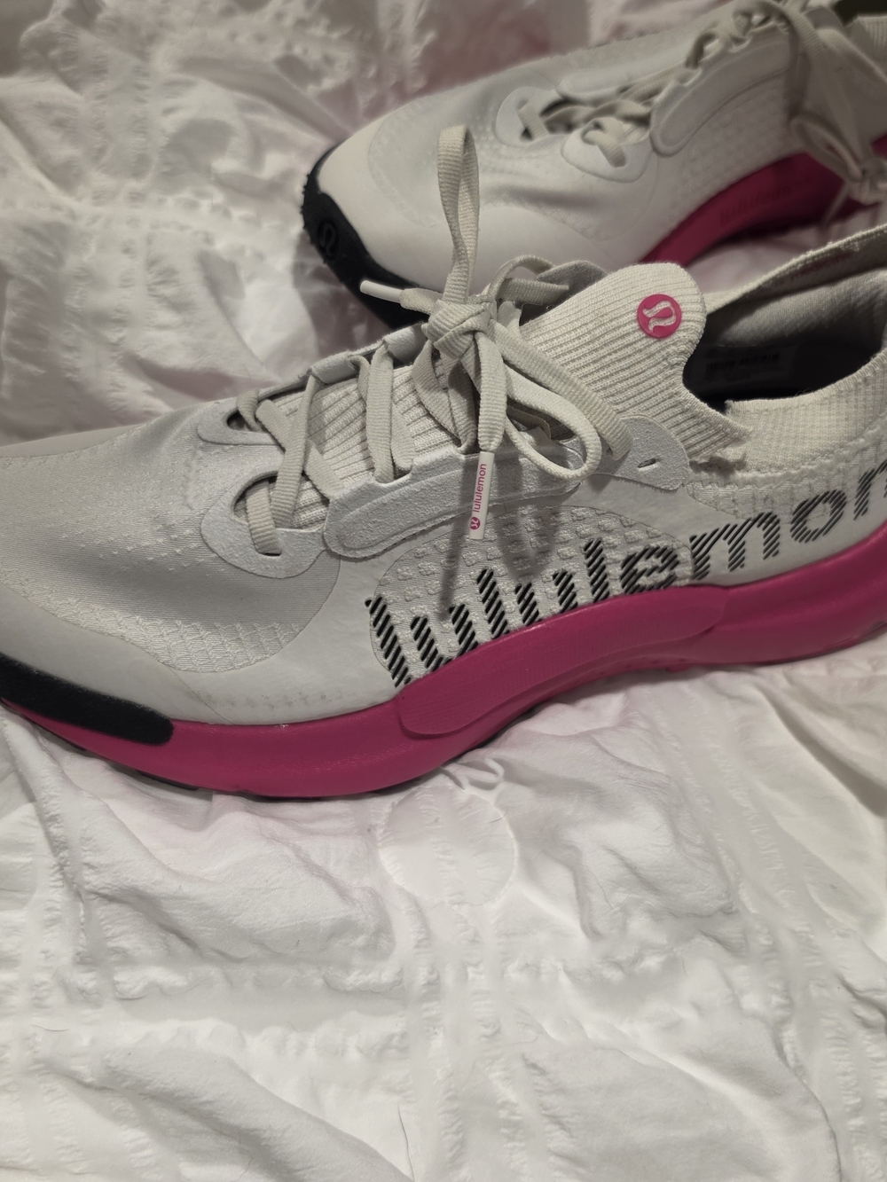 lululemon athletica White and Hot Pink Women's Athletic Sneakers